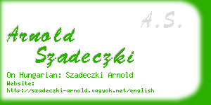 arnold szadeczki business card